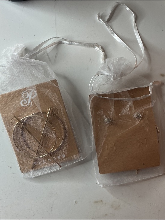 Plunder Gold Hoop & Bar Earrings Set of Two NWT - Picture 3 of 5